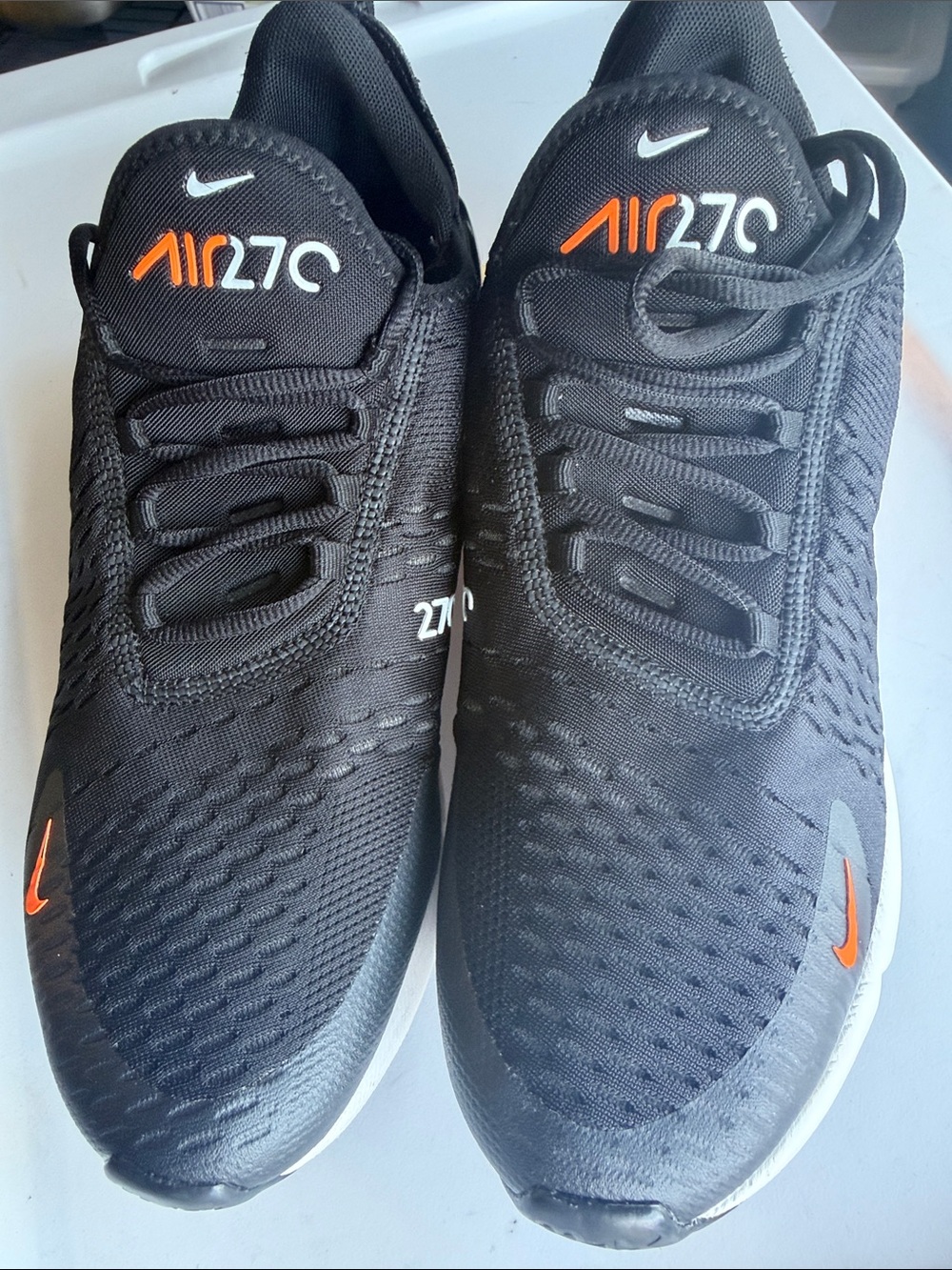 Nike Air270 Men’s Sneakers - Black with Orange Accents